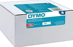 Märkband Dymo D1, svart/vit, 12mm, 10-pack