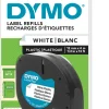 Märkband Dymo LetraTag, plast, svart/vit, 12mm
