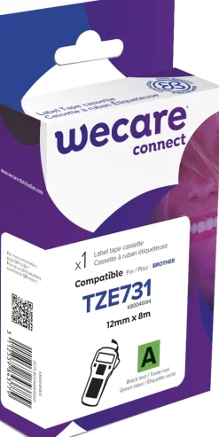 Märkband Wecare TZe 12mm sv/gr