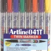 Märkpenna Artline 041T 2-i-1 8-pack