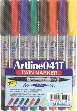 Märkpenna Artline 041T 2-i-1 8-pack