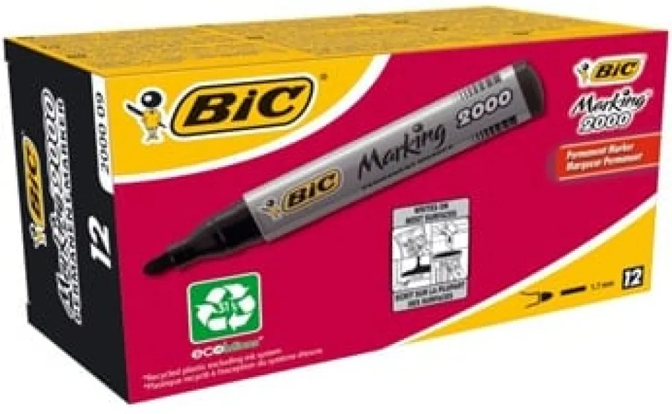 Märkpenna BIC 2000 Svart, permanent, konisk