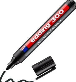 Märkpenna Edding 300 Svart, permanent, konisk, 10st