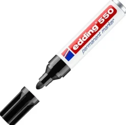 Märkpenna Edding 550 Svart, permanent, konisk, 10st