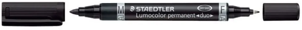 Märkpenna LUMOCOLOR DUO perm. F M svart