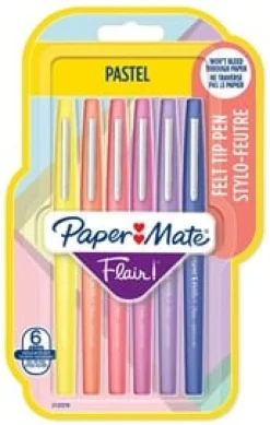 Märkpenna PAPERMATE Flair pastell 6/fp