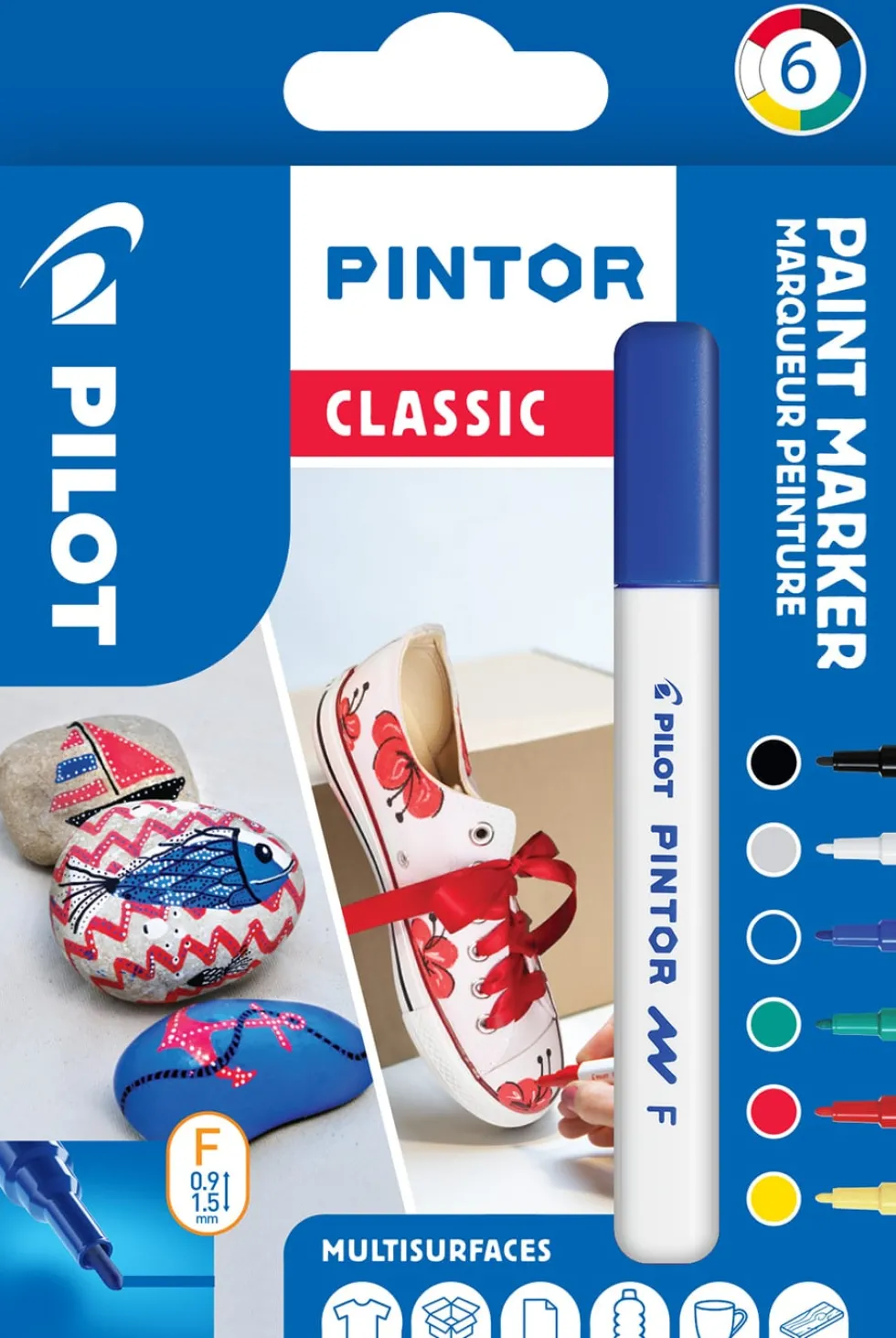 Märkpenna PILOT Pintor F 6 färger/fp