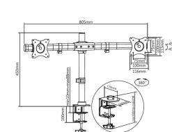 Multibrackets M Deskmount Basic Dual - Monteringssats (montering
