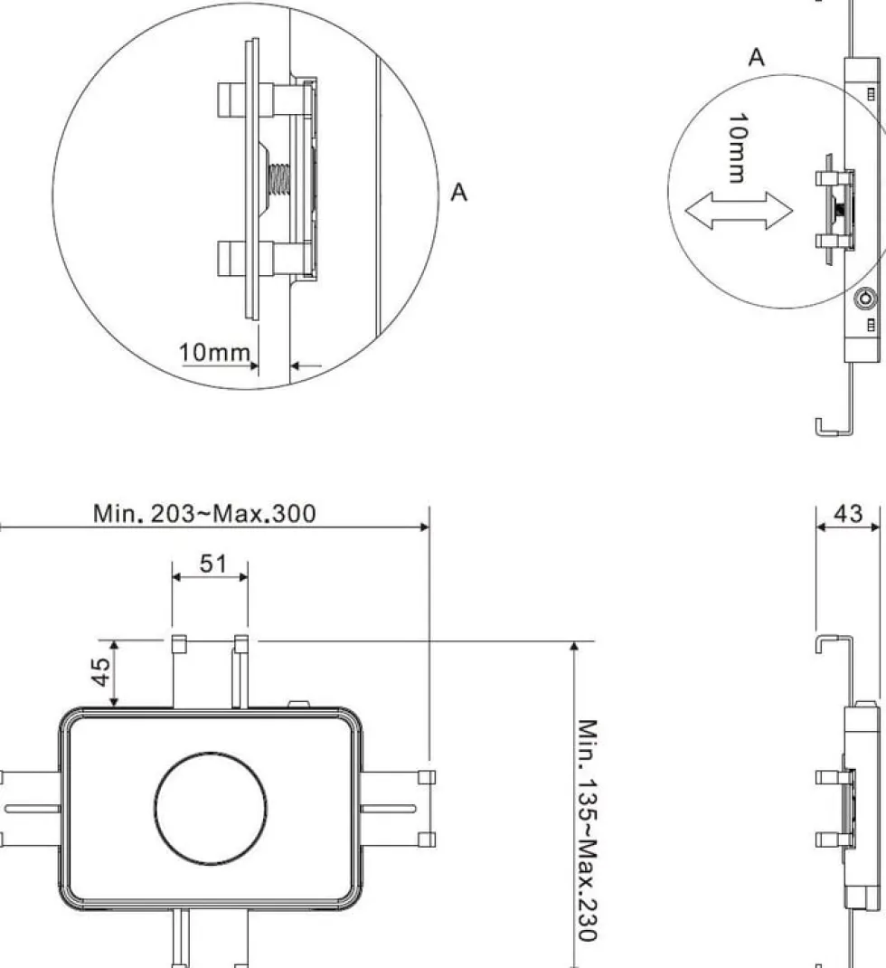 Multibrackets M - Monteringskomponent (justerbart fäste)