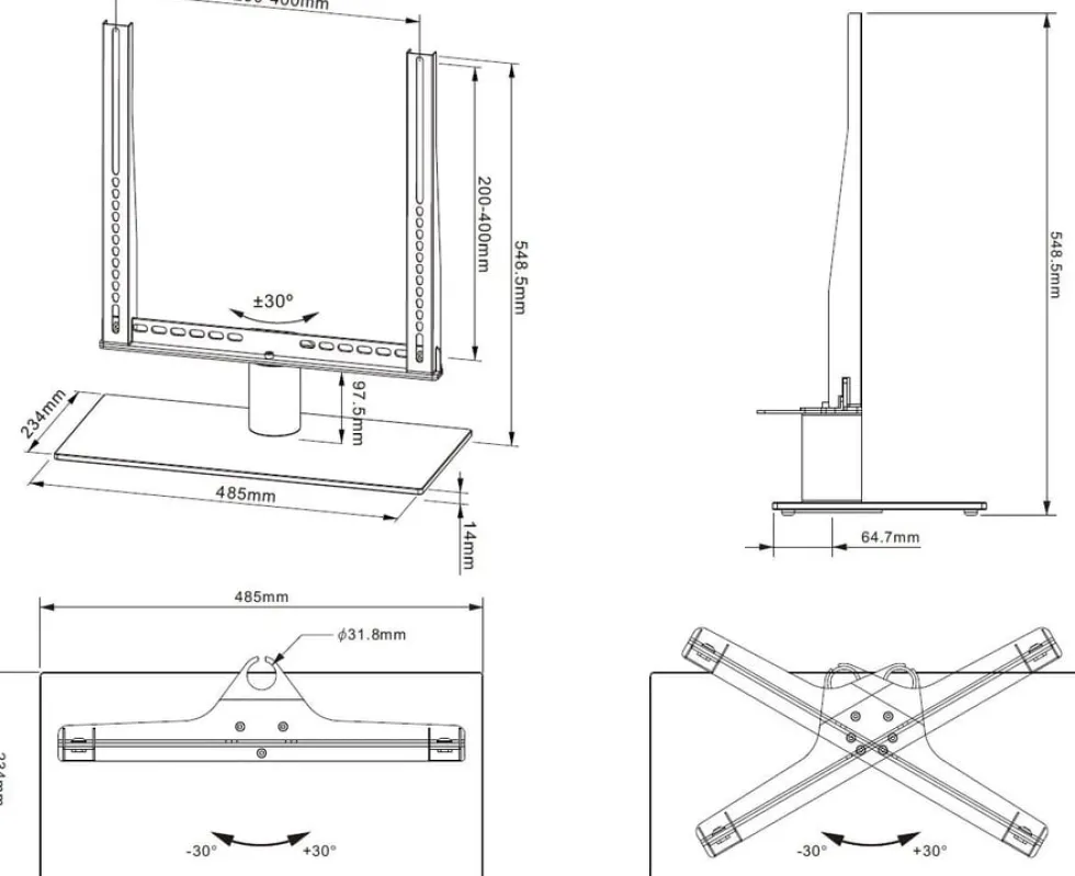 Multibrackets M VESA Tablestand Turn Medium - Ställ - för platt