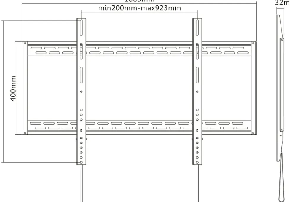 Multibrackets M Wallmount HD - Konsol - för LCD-display