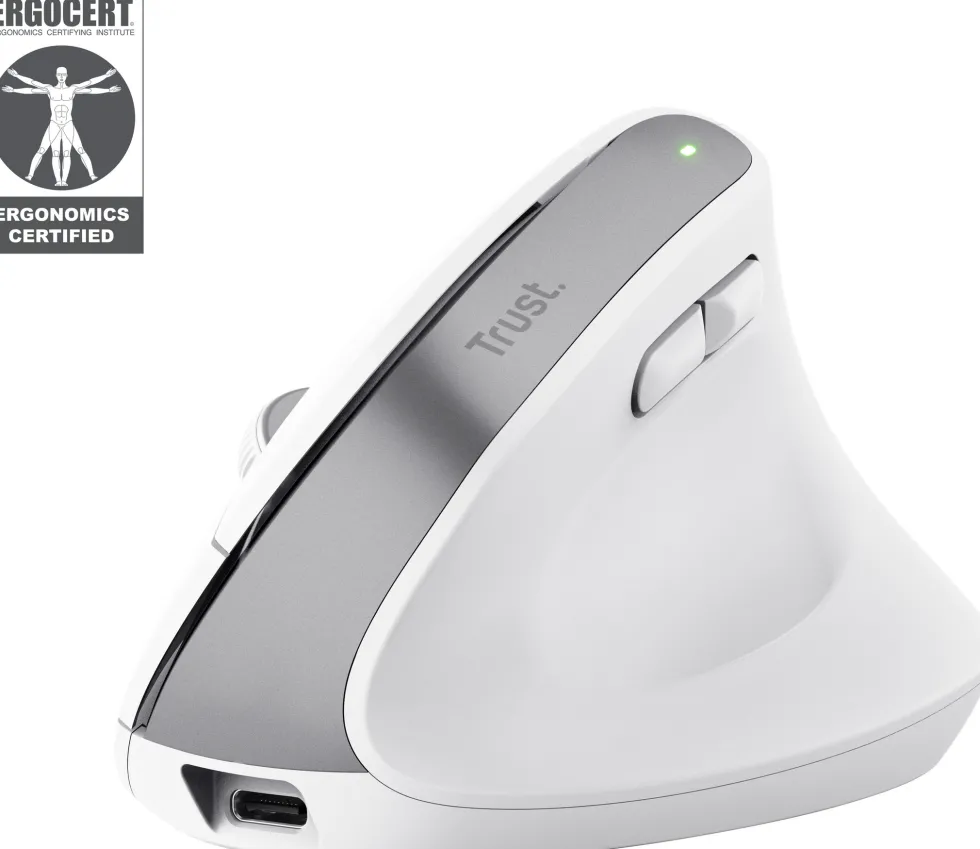 Mus Ergonomisk TRUST Bayo+ Trådlös vit