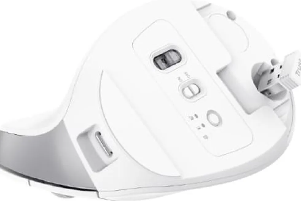 Mus Ergonomisk TRUST Bayo+ Trådlös vit