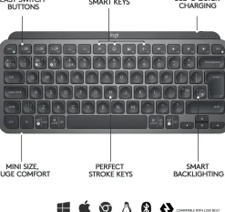 MX Keys Mini Minimalist Wireless Keyboard, Graphite (Nordic)