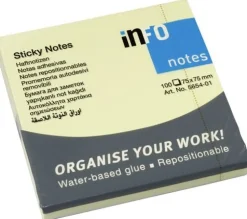 Notes INFO NOTES 75x75mm gul