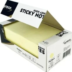 Notes LYRECO prem 75x75mm gul 12/fp
