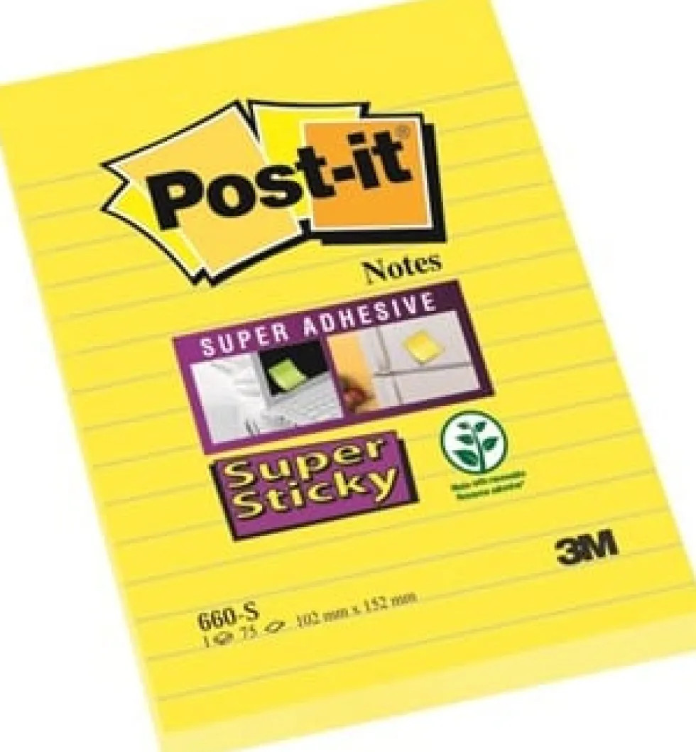 Notes POST-IT linjerat 102x152mm gul