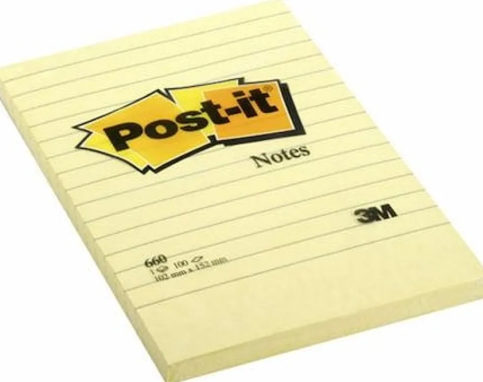 Notes POST-IT linjerat 102x152mm gul