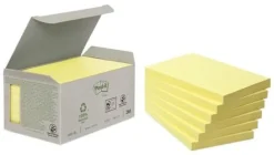 Notes POST-IT 100%recyc 127x76mmgul 6/fp