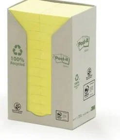 Notes POST-IT 100% recy 38x51 gul 24/fp