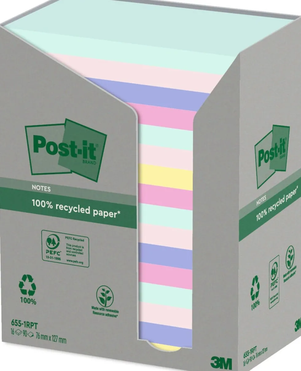 Notes POST-IT 100%re 76x127 sort.f 16/fp