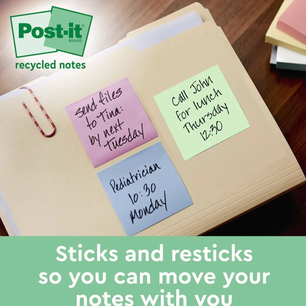 Notes POST-IT 100%re 76x127 sort.f 16/fp