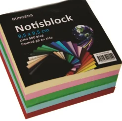 Notisblock limmad 95x95mm färg