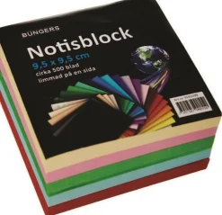 Notisblock limmad 95x95mm färg