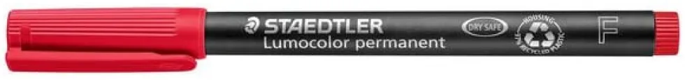 OH-Penna Staedtler Lumocolor Röd, fine, permanent, 10st