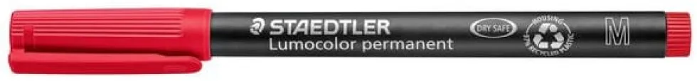 OH-Penna Staedtler Lumocolor Röd, medium, permanent, 10st