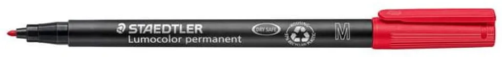 OH-Penna Staedtler Lumocolor Röd, medium, permanent, 10st