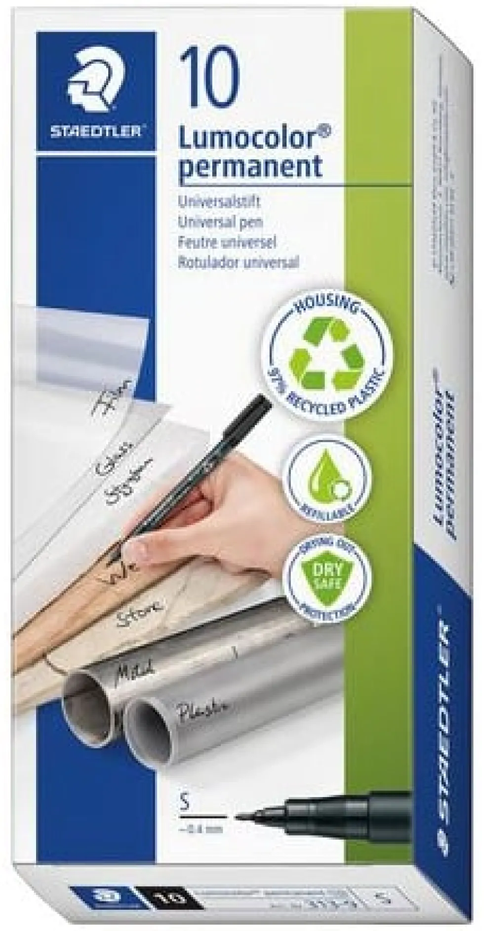 OH-Penna Staedtler Lumocolor Svart, sf, permanent, 10st