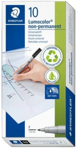OH-Penna Staedtler Lumocolor Röd, medium, vattenlöslig, 10st