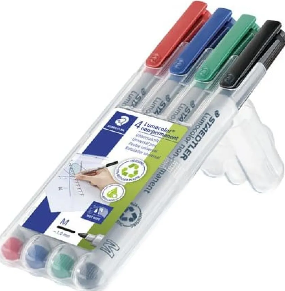 OH-Penna Staedtler Lumocolor, medium, vattenlöslig, 4/fp