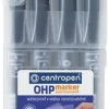 Overheadpenna Ergo permanent, fine, 4-pack