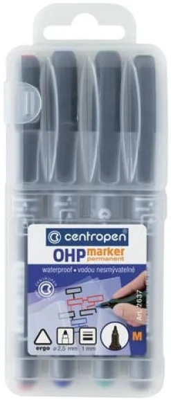 Overheadpenna Ergo permanent, medium, 4-pack