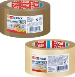 Packtejp TESA Ultra Strong Brun, PVC/naturgummi, tystavrullad, 50mm x 66m