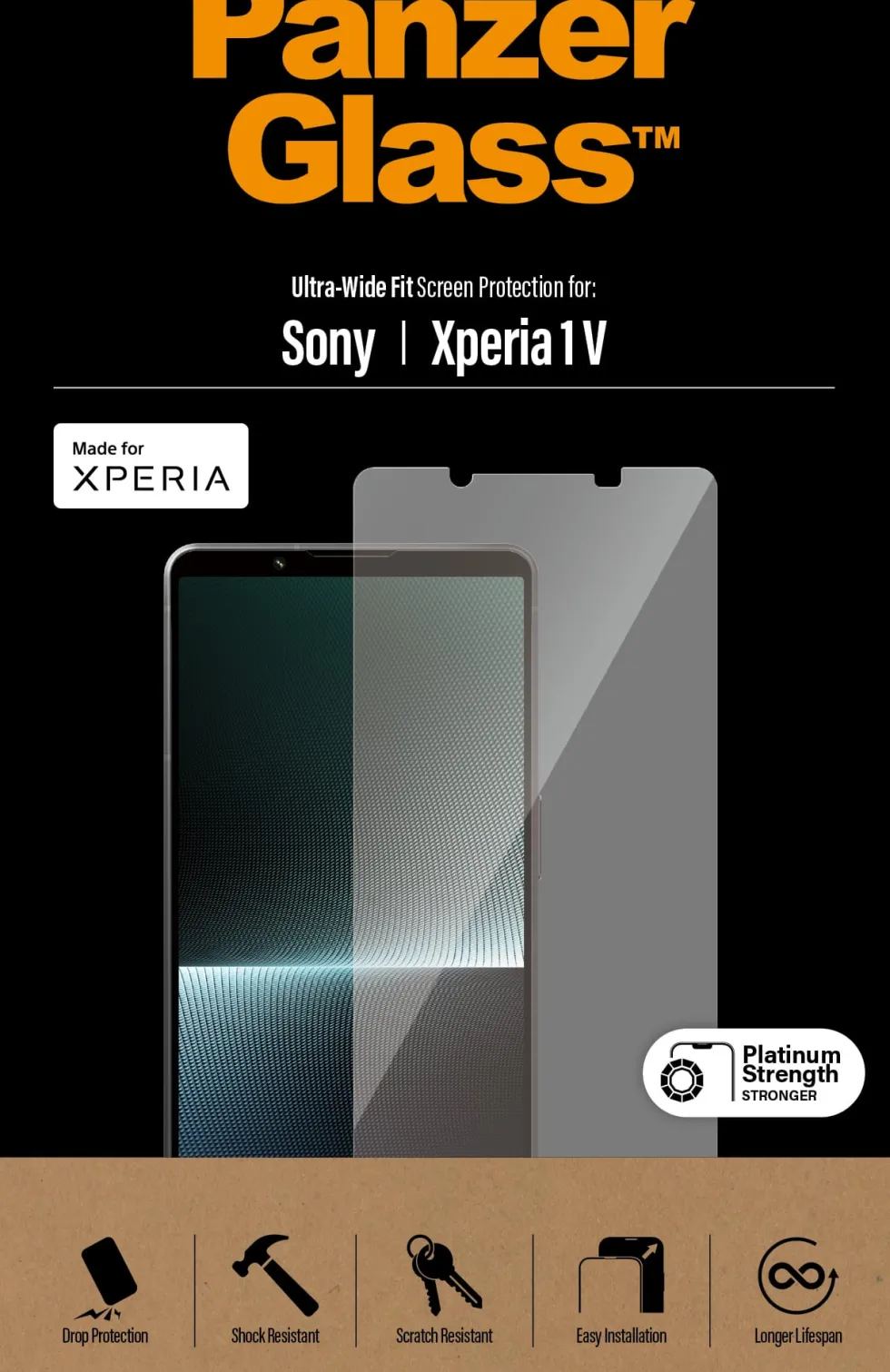 PanzerGlass Screen Protector Sony Xperia 1 V Ultra Wide Fit