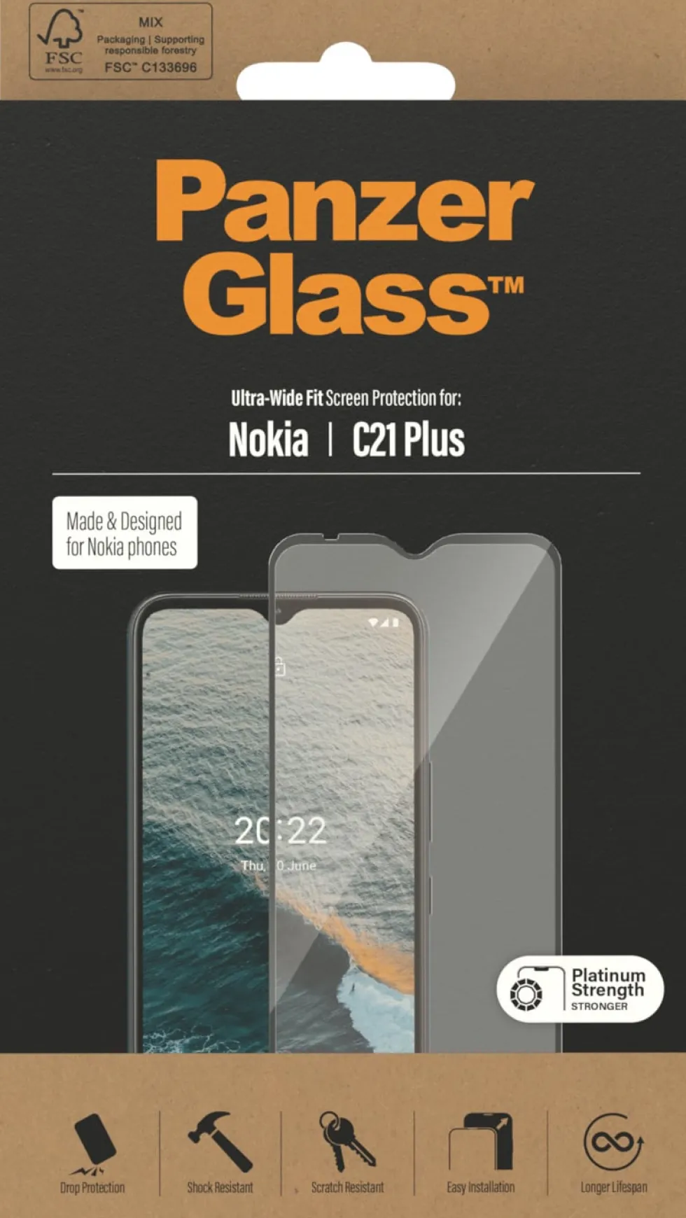 PanzerGlass Screen Protector Nokia C21+ Ultra-Wide Fit