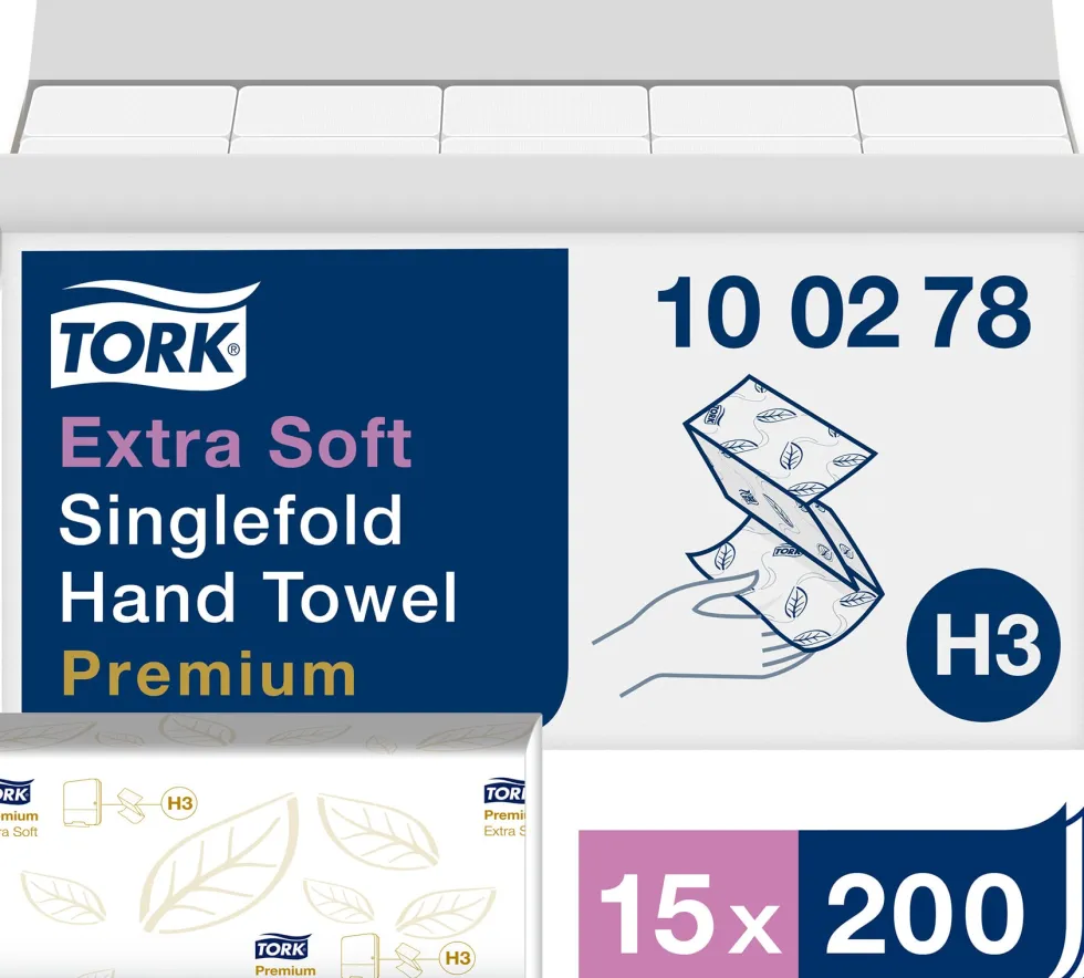 Pappershandduk TORK Premium H3, 2-lag, vit, 3000/FP