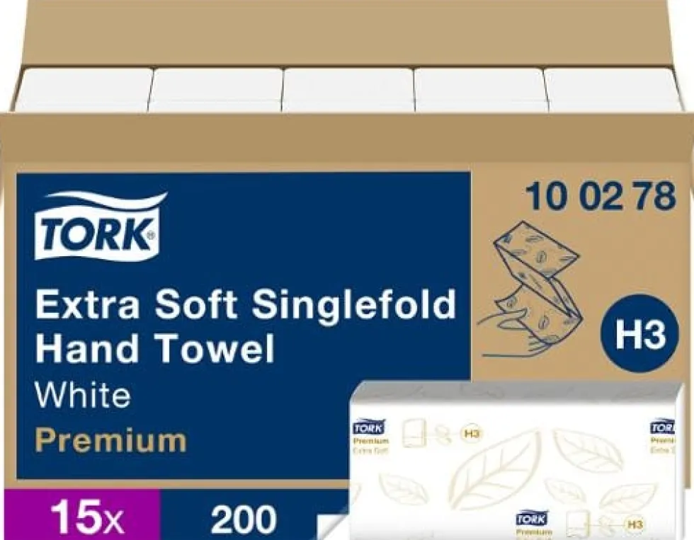 Pappershandduk TORK Premium H3, 2-lag, vit, 3000/FP