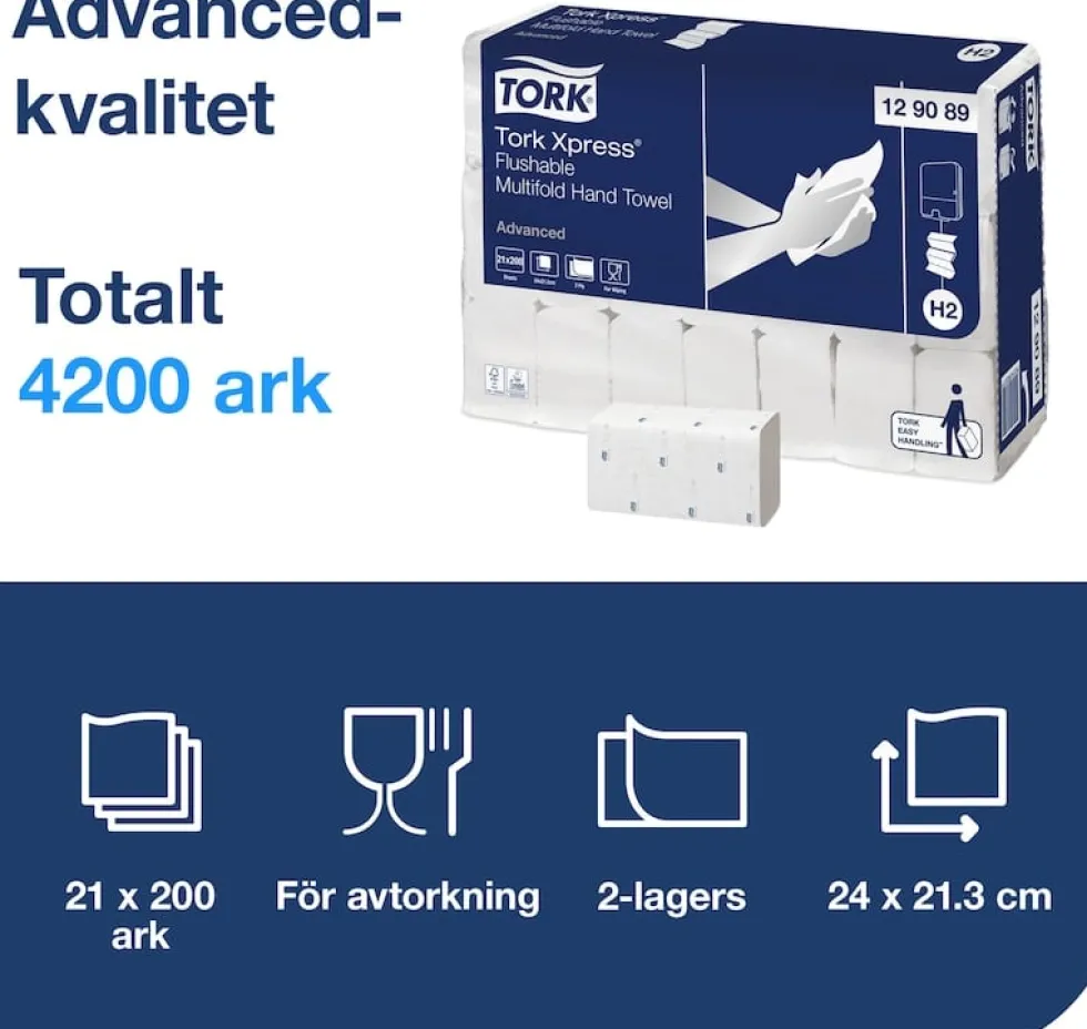 Pappershandduk TORK Xpress Advanced H2, spolbar, 4200/FP