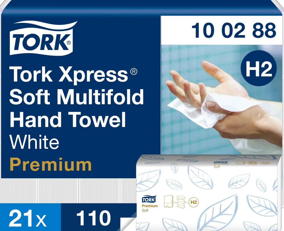 Pappershandduk TORK Xpress Premium H2, soft, blå dekor, 2310/fp
