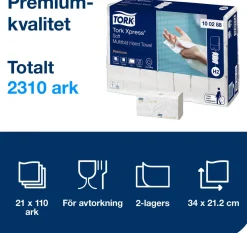 Pappershandduk TORK Xpress Premium H2, soft, blå dekor, 2310/fp