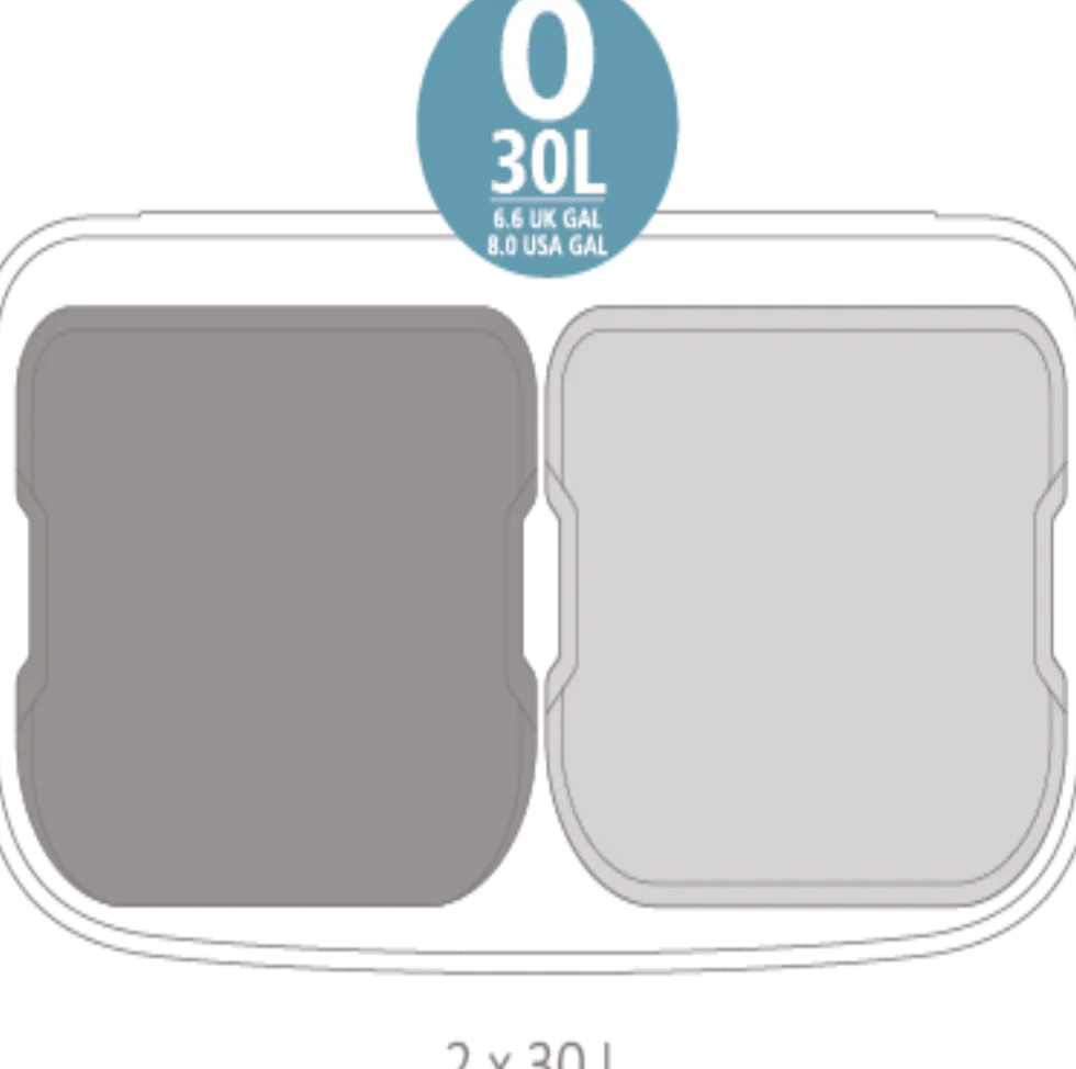 Papperskorg BRABANTIA Pedal Bo 2x30L Vit