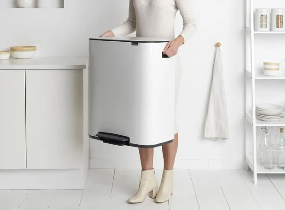 Papperskorg BRABANTIA Pedal Bo 2x30L Vit