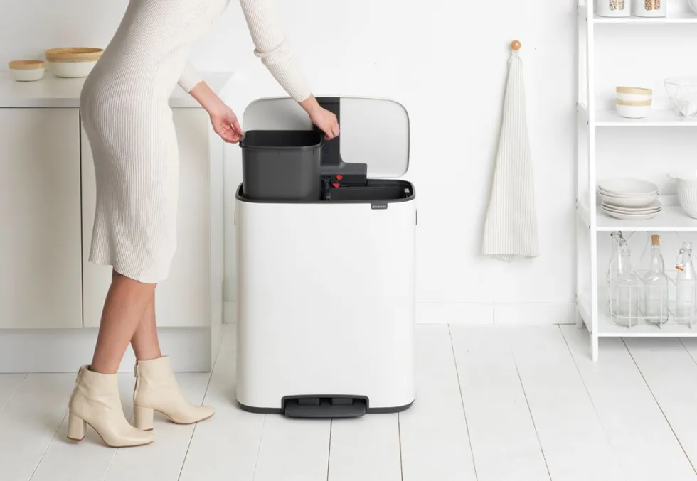 Papperskorg BRABANTIA Pedal Bo 2x30L Vit