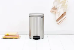 Papperskorg BRABANTIA Pedalhink Newicon 12L Matt stål