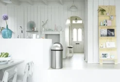Papperskorg Brabantia Push Bin 60L, matt rostfritt stål