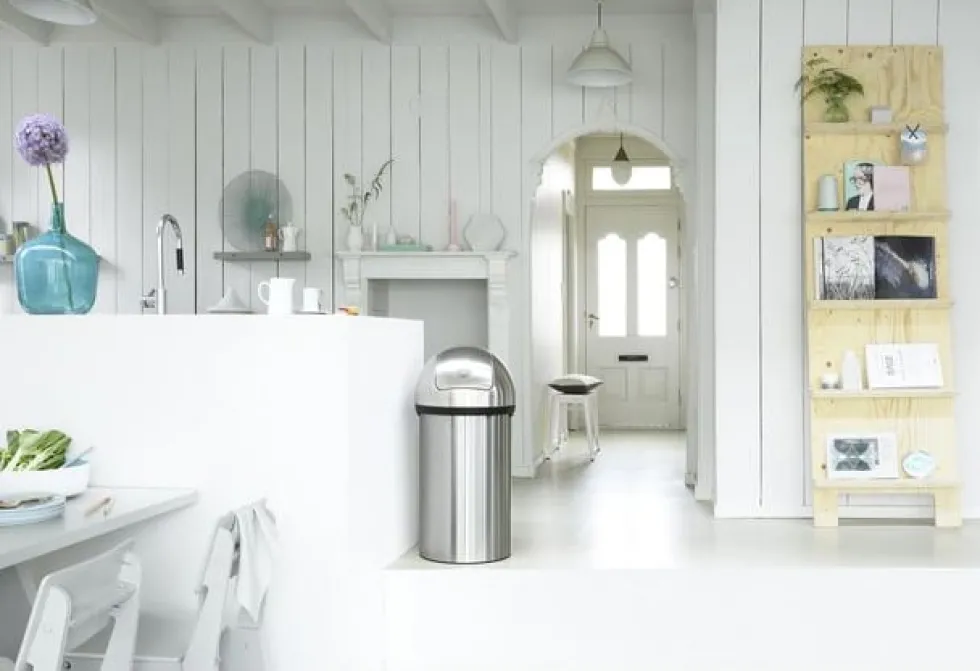 Papperskorg Brabantia Push Bin 60L, matt rostfritt stål